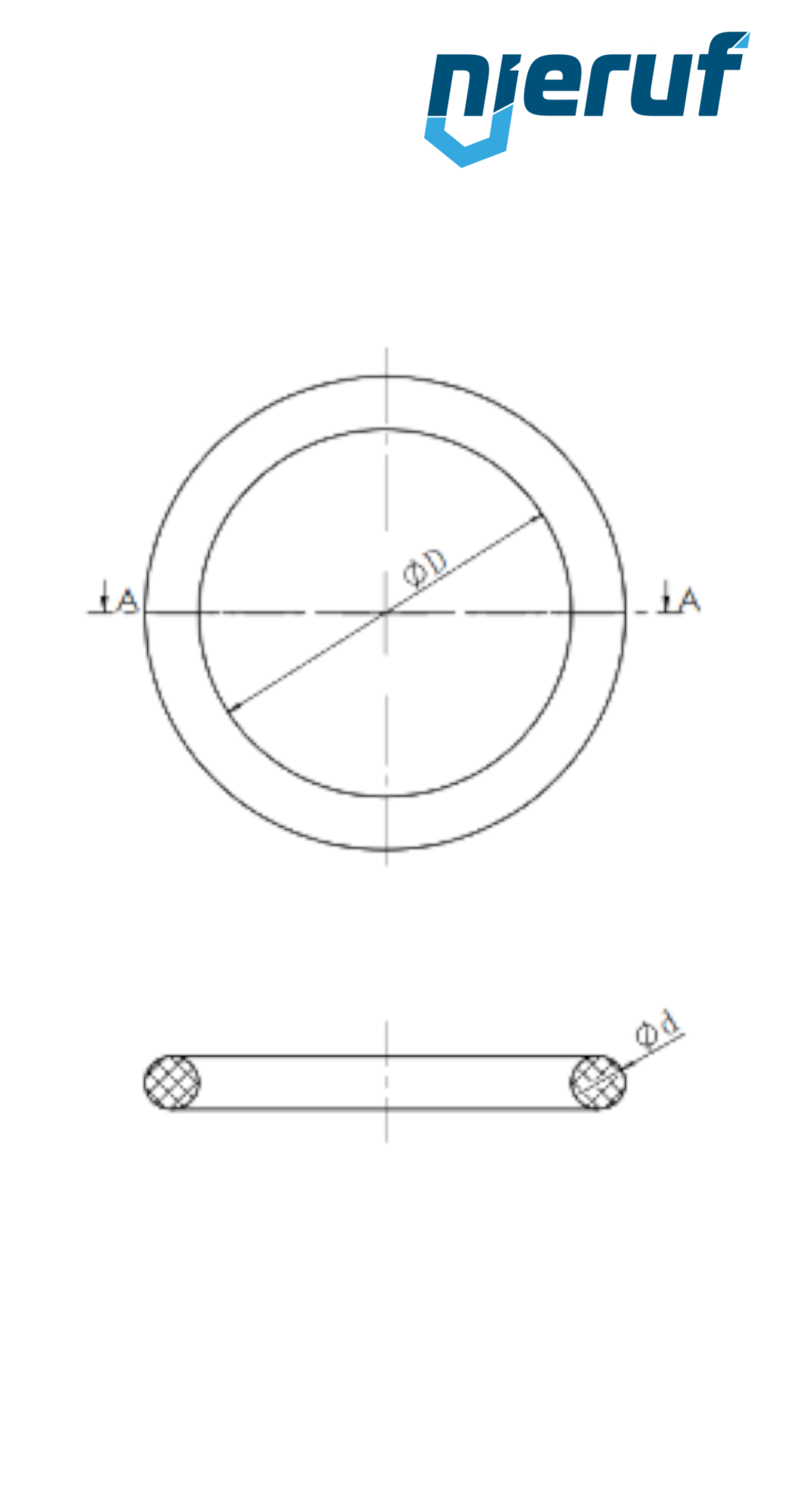 Pierścień uszczelniający EPDM do złączki zaciskanej DN32 - 35,0 mm