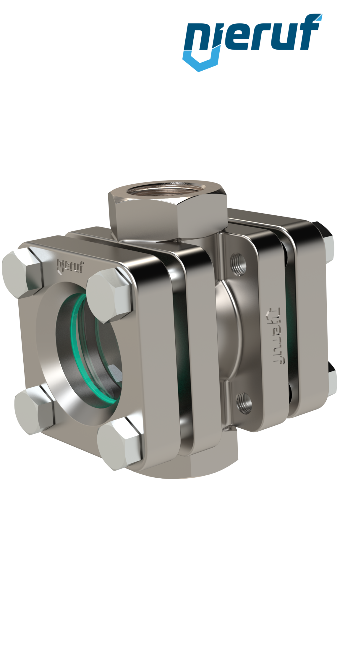 Wziernik z gwintem DN40 - 1 1/2" cala Żeliwo szare GG25 Szkło sodowo-wapniowe Wersja z klapą