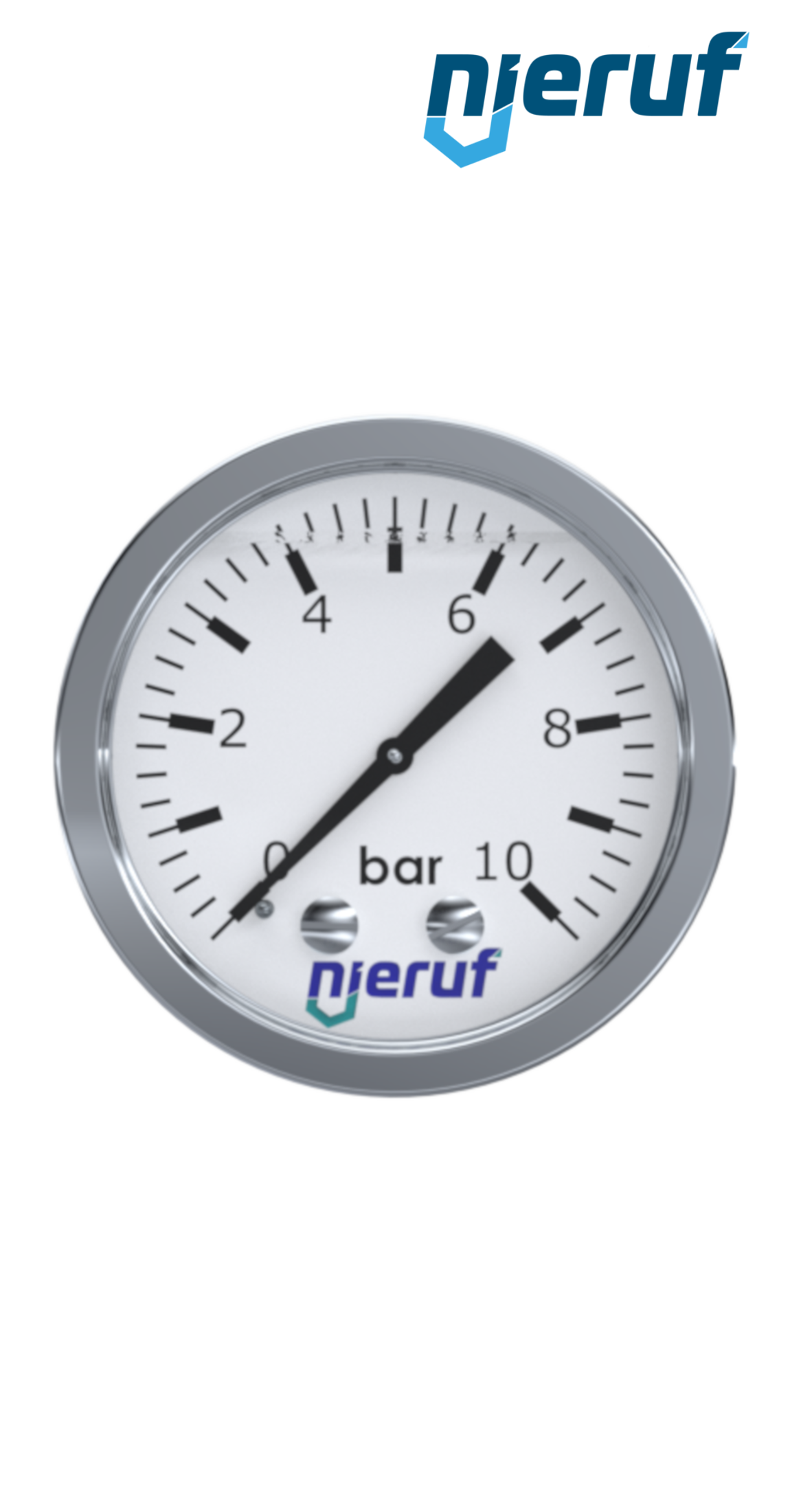 Manometr G 1/4" budowa osiowa 50 mm 0 - 10,0 bar z wypełnieniem glicerynowym