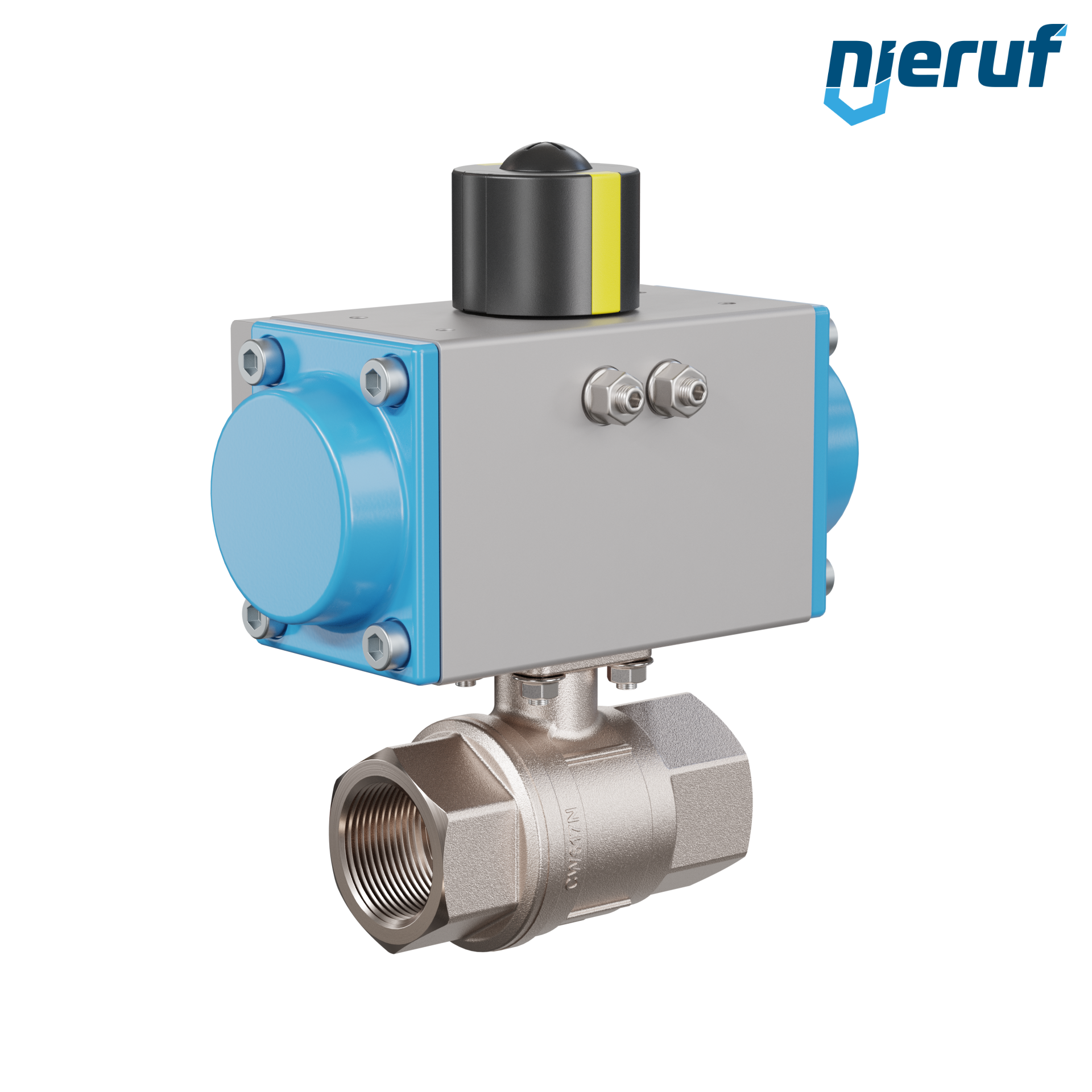 valvola a sfera automatica con manicotto DN25 - 1" pollici azionamento rotativo pneumatico a effetto semplice PK01