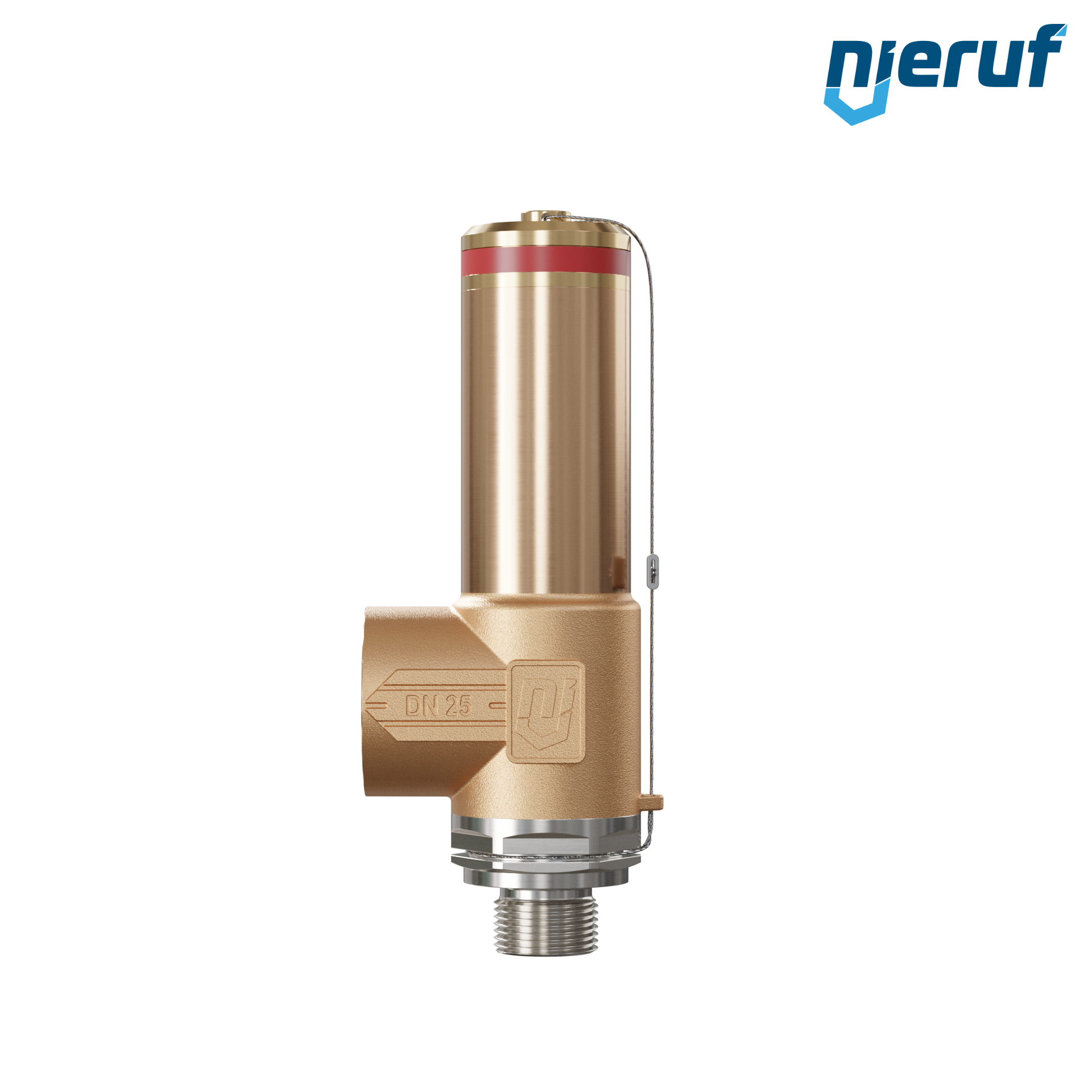 Kriogeniczny zawór bezpieczeństwa bez podnoszenia DN15 1/2" GZ x 1" GW SV18, stal nierdzewna & brąz PTFE