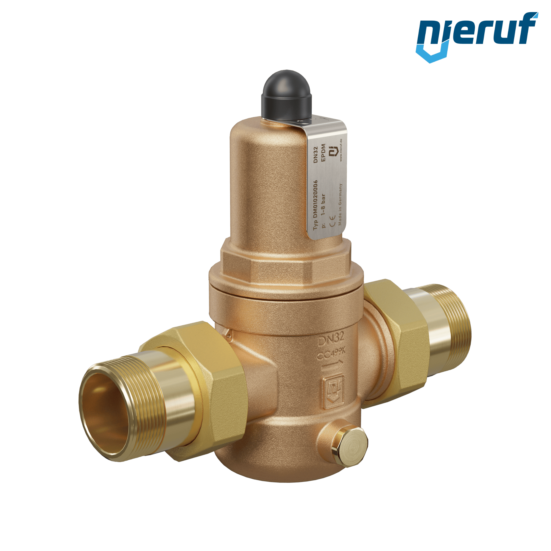 Reduktor ciśnienia 1 1/4" cala DM01 brąz EPDM 1.0 - 8.0 bar