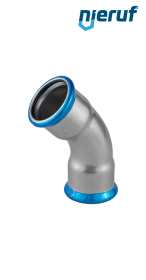 Łuk 45° złączka zaciskana W x W DN15 - 18,0 mm r=1,2 Stal nierdzewna