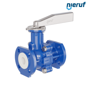 Zawór kulowy PFA FK13 DN25 - 1" cal PN10/16 z żeliwa sferoidalnego z dźwignią ręczną