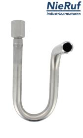 Syfon 1/2" według DIN 16282 - Forma B ze stali St35.8 kształt litery "U", płaski Syfon 1/2" według DIN 16282 - Forma B ze stali St35.8 kształt litery "U", płaski