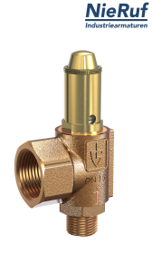 Zawór bezpieczeństwa 1" GZ  x 1 1/2" GW SV03 neutralne media płynne, Brąz EPDM