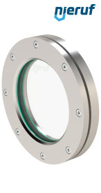 Wziernik do zbiornika DN150 - 6" cali BS04 Stal nierdzewna 1.4571 Szkło borokrzemowe 0,0 bar
