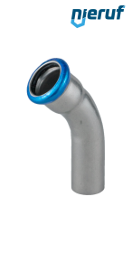 Złączka zaciskana Łuk 45° W x Z DN80 - 88,9 mm, r=1,2 Stal nierdzewna