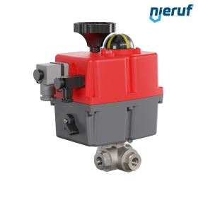 3-drożny elektryczny zawór kulowy 24-240V DN8 - 1/4" cala ze stali nierdzewnej zredukowany przepływ z otworem L