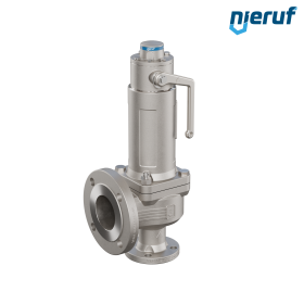 Kołnierzowy zawór bezpieczeństwa ASME płynne media gazoszczelny ANSI 150 DN40 1 1/2" x 3" SF07, Staliwo, EPDM, z dźwignią podnoszącą