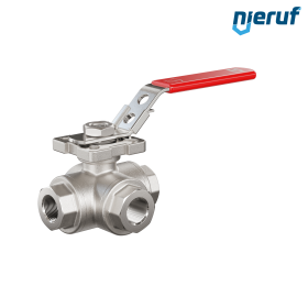 3 drożny zawór kulowy GK09 DN10 - 3/8" cala z otworem L