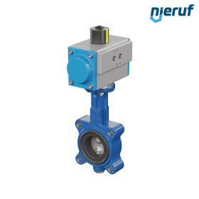 Przepustnica DN 50 AK02 NBR-70-czarny DVGW Gaz Pneumatyczny napęd obrotowy dwustronnego działania